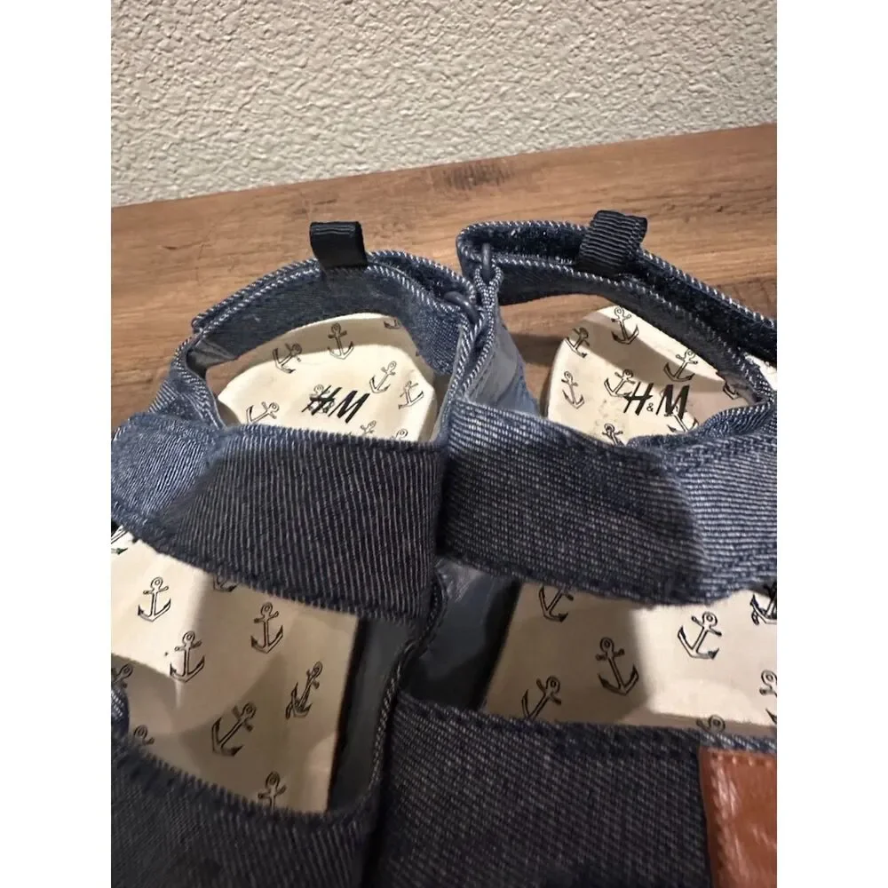 H&M Adjustable Blue Strap Boy Sandals Size 9